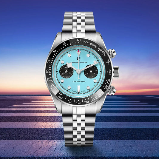 Novo relógio masculino PAGANI DESIGN 2026 Panda Retro de luxo, quartzo, cronógrafo Speed, safira AR, luminoso, envio local