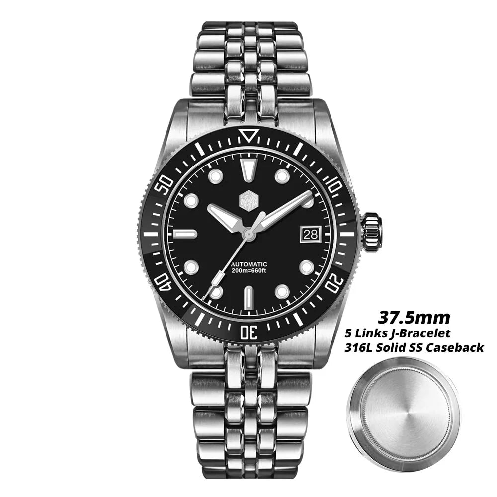 San Martin 37.5mm 40mm Classic Simple Dial Men Diver Watch Miyota 9015 Luxury Automatic Mechanical Watch Waterproof 200m SN0148