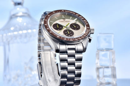 PAGANI DESIGN Planetary Series Saturn Light Tan  Quartz Watch Men Speed Chronograph AR Sapphire crystal Wristwatch Men 2026 New