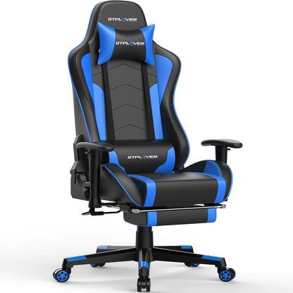 GTPLAYER Gaming Chair with Bluetooth Speakers, Footrest, Ergonomic Reclining Computer Chair with Lumbar Support for Office & Gaming