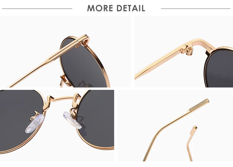 Módní kulaté vintage sluneční brýle pro ženy a muže, sluneční brýle s přechodem barev pro ženy, retro brýle ze slitiny, Gafas De Sol, sluneční brýle