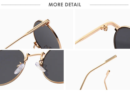 Módní kulaté vintage sluneční brýle pro ženy a muže, sluneční brýle s přechodem barev pro ženy, retro brýle ze slitiny, Gafas De Sol, sluneční brýle