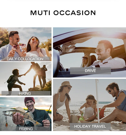 CAPONI Square Sun Glasses For Men Photochromic Polarized Rimless Sunglasses Classic Design High Quality Eyewear UV400 BS7467