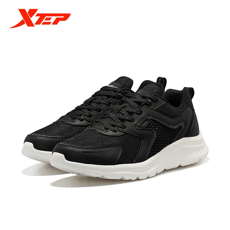 Xtep Sports Shoes Men's Mesh Breathable Running Shoes Winter Marathon Black White Men's Sports Shoes Sneakers Man 879119110110