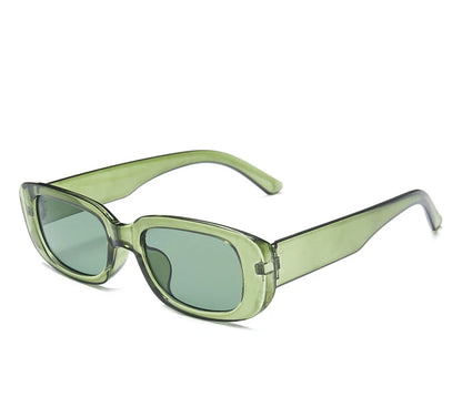Lunettes de soleil rectangulaires blanches classiques pour femme, petites lunettes de soleil carrées rétro de marque, lunettes de soleil pour femme