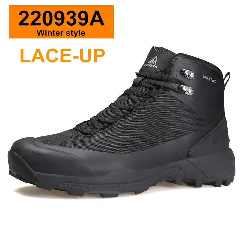 Chaussures de randonnée imperméables HUMTTO, bottes de trekking de montagne, baskets de camping noires pour hommes, chaussures de sécurité, d'escalade, de sport et tactiques pour hommes