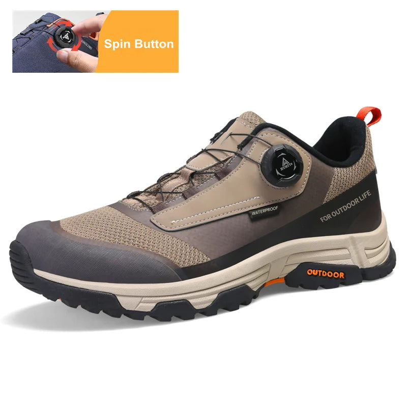 Chaussures de randonnée imperméables HUMTTO, bottes de trekking de montagne, baskets de camping noires pour hommes, chaussures de sécurité, d'escalade, de sport et tactiques pour hommes