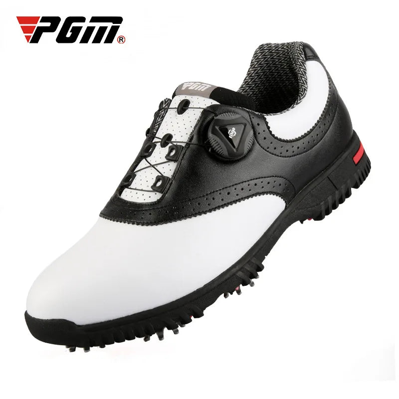 Chaussures de golf pour homme PGM : chaussures de sport imperméables, boucles rotatives, baskets antidérapantes, baskets de golf multifonctionnelles