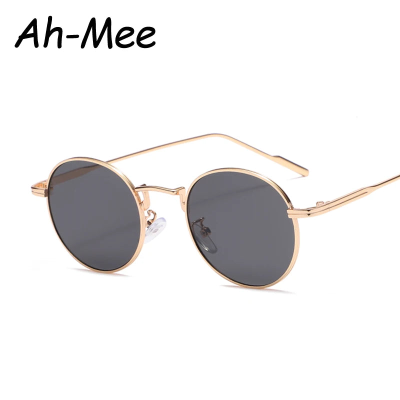 Módní kulaté vintage sluneční brýle pro ženy a muže, sluneční brýle s přechodem barev pro ženy, retro brýle ze slitiny, Gafas De Sol, sluneční brýle