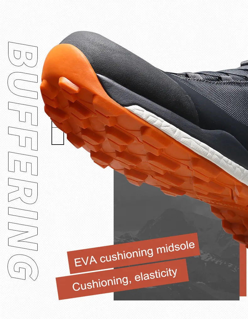 Chaussures de randonnée imperméables HUMTTO, bottes de trekking de montagne, baskets de camping noires pour hommes, chaussures de sécurité, d'escalade, de sport et tactiques pour hommes