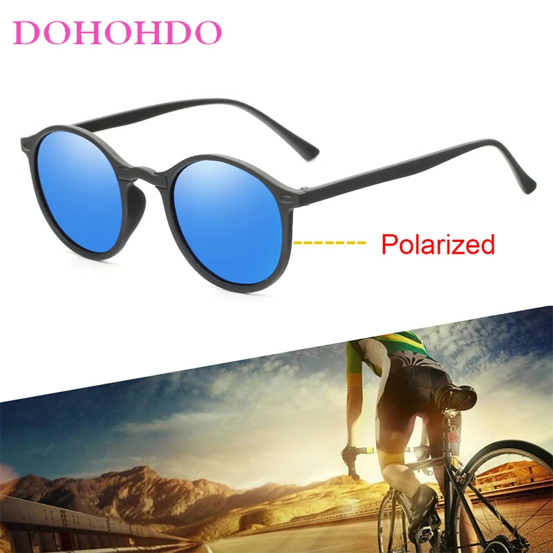 DOHOHDO Nové dámské polarizované kulaté sluneční brýle, retro vintage, UV400, řidičské, steampunkové, pánské, malé sluneční brýle, Gafas Ciclismo
