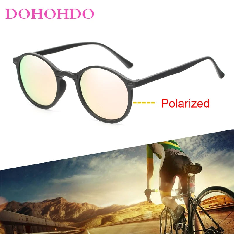 DOHOHDO Nové dámské polarizované kulaté sluneční brýle, retro vintage, UV400, řidičské, steampunkové, pánské, malé sluneční brýle, Gafas Ciclismo