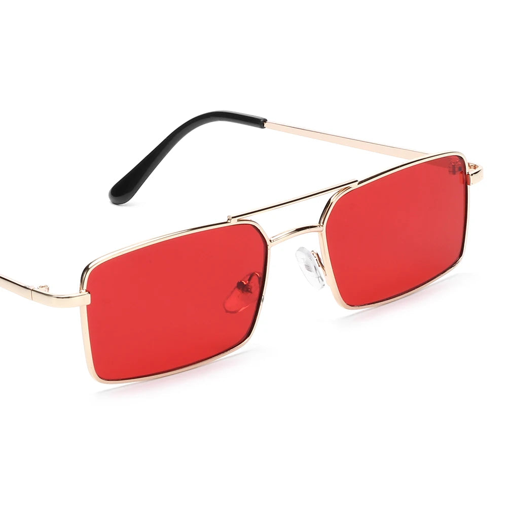 1PC Trendy Fashion Rimless Small Rectangle Sunglasses Women Men 2023 Shades Alloy Metal Glasses Traveling Style UV400 Eyewear