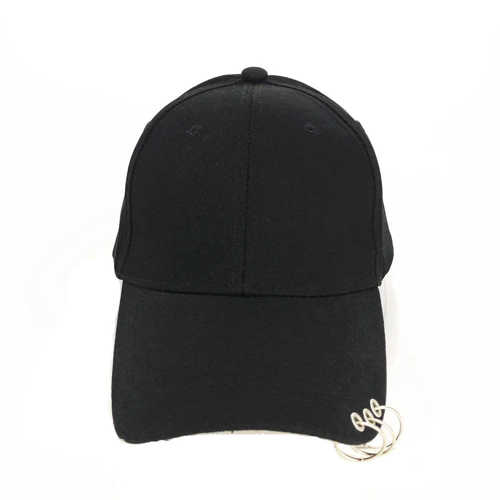 Adjustable Baseball Hat With Ring Outdoor Sports Sun For Women Men Fashion Snapback Cap