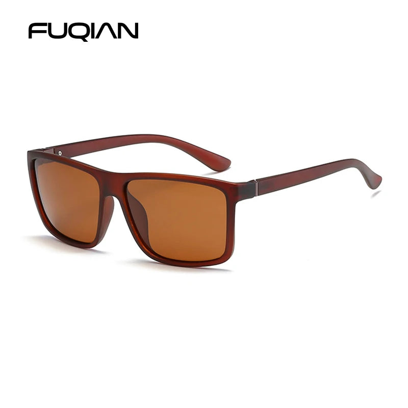 Lunettes de soleil polarisées classiques noires carrées pour homme, tendance, verres miroirs bleus, unisexes, vintage, anti-éblouissantes, pour la conduite, UV400