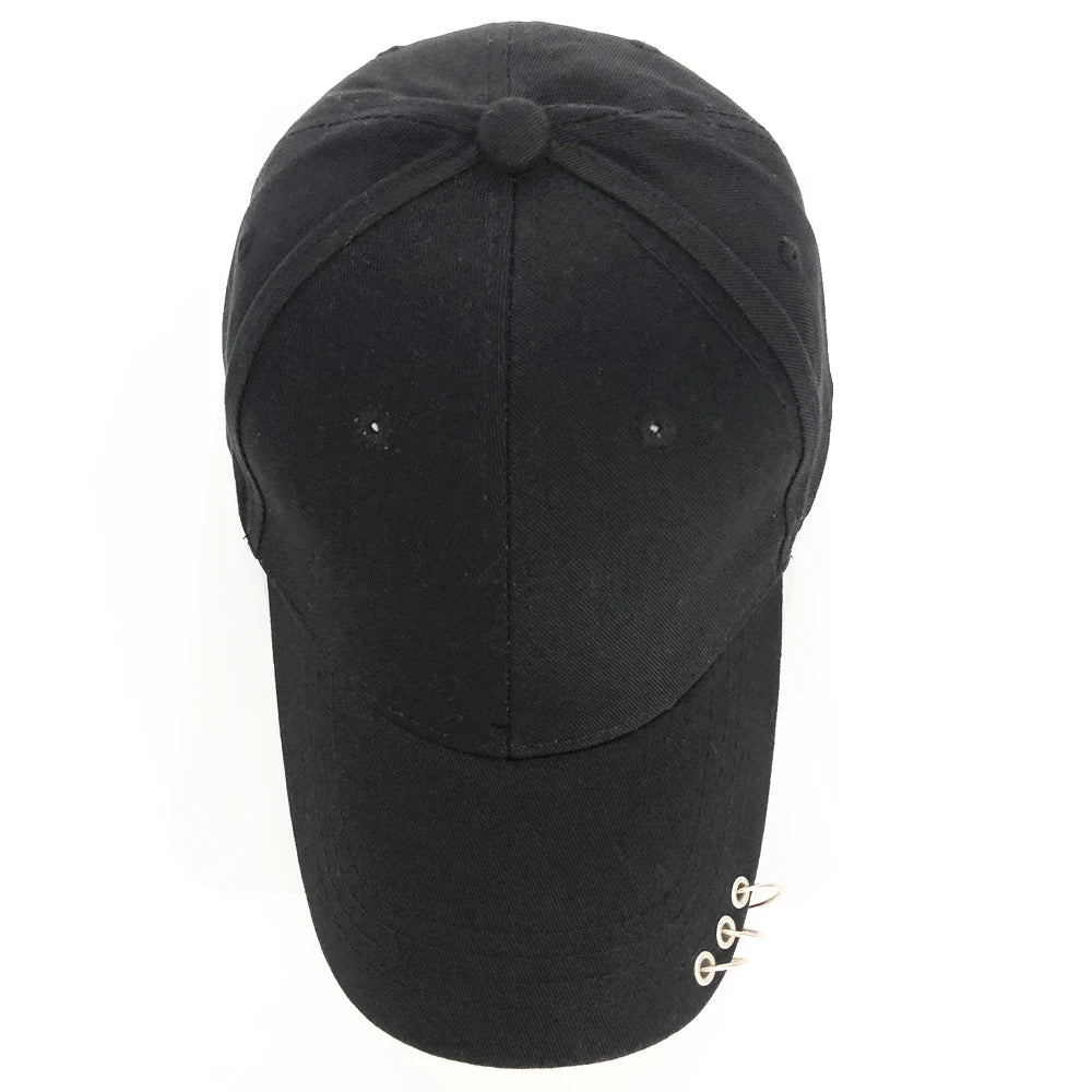 Adjustable Baseball Hat With Ring Outdoor Sports Sun For Women Men Fashion Snapback Cap