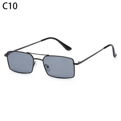 1PC Trendy Fashion Rimless Small Rectangle Sunglasses Women Men 2023 Shades Alloy Metal Glasses Traveling Style UV400 Eyewear