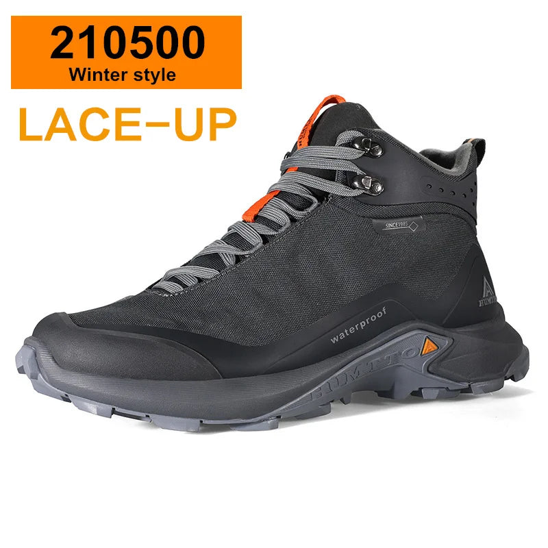 Chaussures de randonnée imperméables HUMTTO, bottes de trekking de montagne, baskets de camping noires pour hommes, chaussures de sécurité, d'escalade, de sport et tactiques pour hommes
