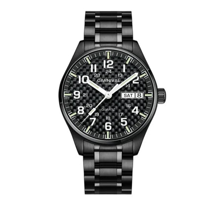 Switzerland Carnival Quartz Watch men 316 Stainless Steel Waterproof Calendar Luminous Military men Watches Reloj Hombre Montre