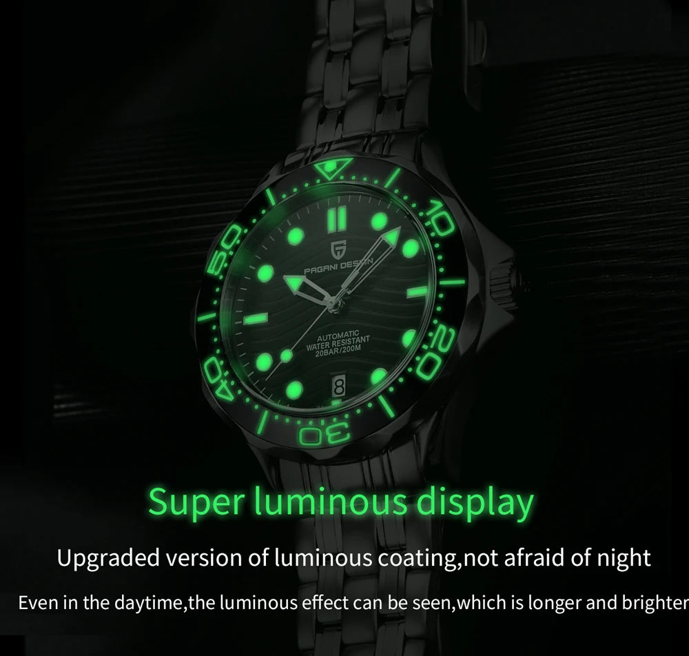 2026 New PAGANI DESIGN Wave Men Mechanical watch Luxury Automatic Watch for men NH35 Sapphire crystal Dive wristwatch clock man