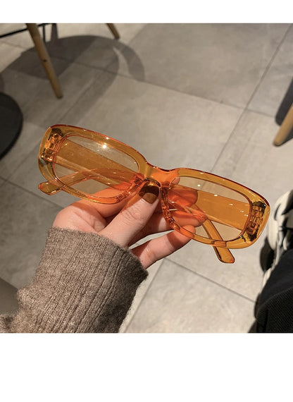 Lunettes de soleil rectangulaires blanches classiques pour femme, petites lunettes de soleil carrées rétro de marque, lunettes de soleil pour femme