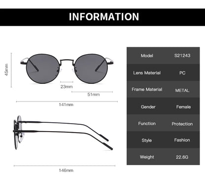 Módní kulaté vintage sluneční brýle pro ženy a muže, sluneční brýle s přechodem barev pro ženy, retro brýle ze slitiny, Gafas De Sol, sluneční brýle