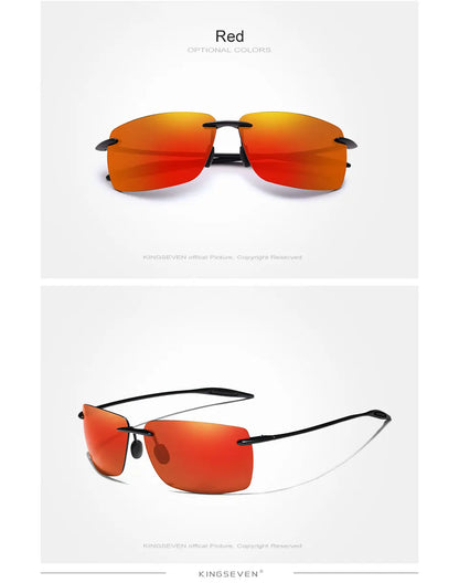 KINGSEVEN TR90 Rimless Sunglasses Men Ultralight High Quality Square Frameless Sun Glasses For Women Brand Designer Mirror Lens