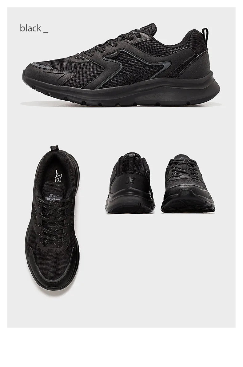 Xtep Sports Shoes Men's Mesh Breathable Running Shoes Winter Marathon Black White Men's Sports Shoes Sneakers Man 879119110110