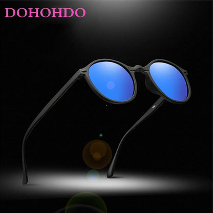 DOHOHDO Nové dámské polarizované kulaté sluneční brýle, retro vintage, UV400, řidičské, steampunkové, pánské, malé sluneční brýle, Gafas Ciclismo