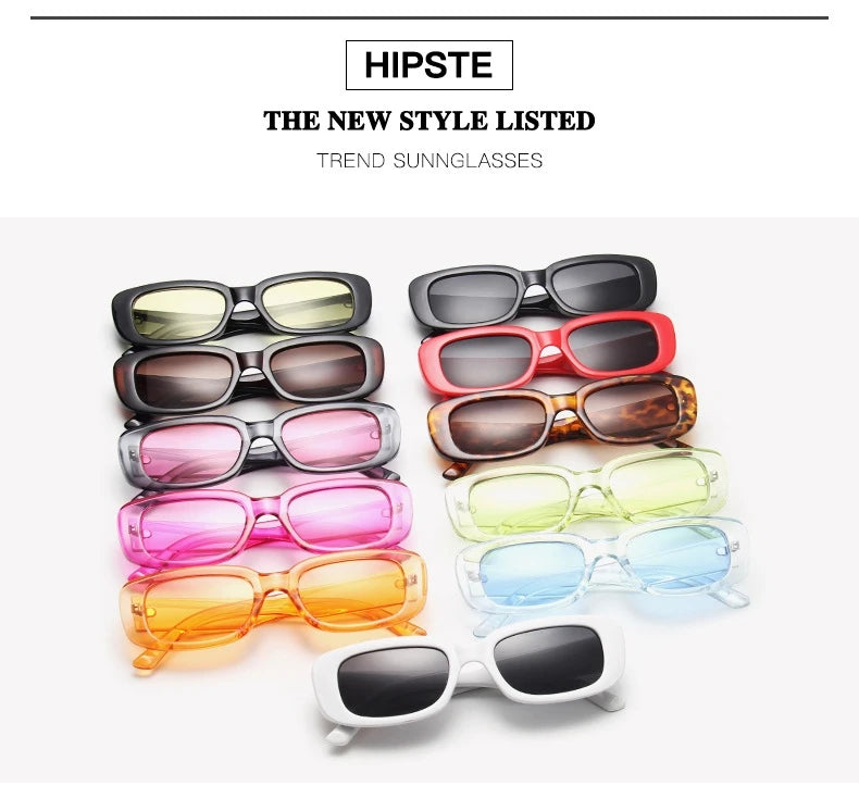 Lunettes de soleil rectangulaires blanches classiques pour femme, petites lunettes de soleil carrées rétro de marque, lunettes de soleil pour femme