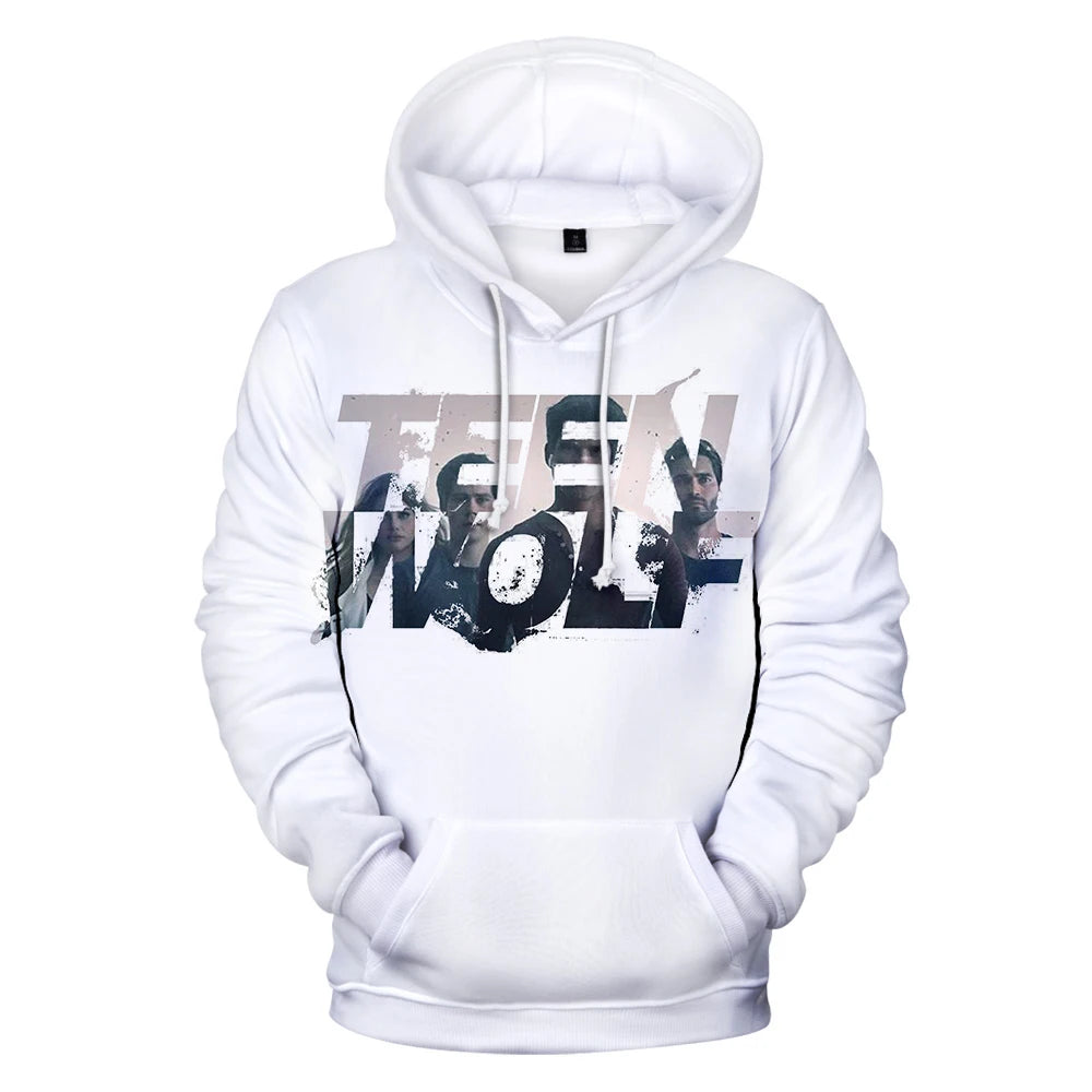 Naujo TV serialo TEEN WOLF 3D rašto džemperiai su gobtuvu vyrams ir moterims, Harajuku stiliaus rudens vaikiški gatvės mados puloveriai, hiphopo džemperis su gobtuvu