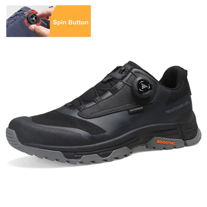 Chaussures de randonnée imperméables HUMTTO, bottes de trekking de montagne, baskets de camping noires pour hommes, chaussures de sécurité, d'escalade, de sport et tactiques pour hommes