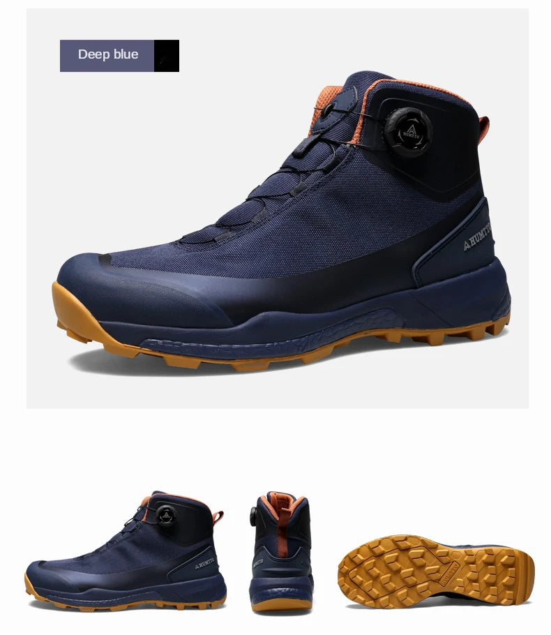 Chaussures de randonnée imperméables HUMTTO, bottes de trekking de montagne, baskets de camping noires pour hommes, chaussures de sécurité, d'escalade, de sport et tactiques pour hommes