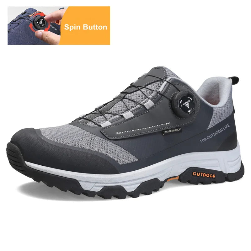 Chaussures de randonnée imperméables HUMTTO, bottes de trekking de montagne, baskets de camping noires pour hommes, chaussures de sécurité, d'escalade, de sport et tactiques pour hommes