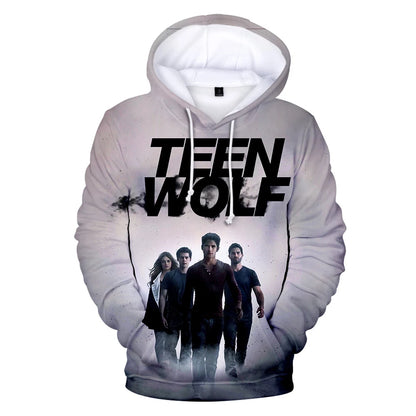 Naujo TV serialo TEEN WOLF 3D rašto džemperiai su gobtuvu vyrams ir moterims, Harajuku stiliaus rudens vaikiški gatvės mados puloveriai, hiphopo džemperis su gobtuvu