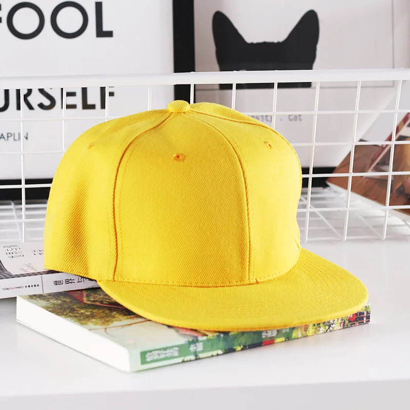 Casquette hip-hop unie pour homme, casquette snapback, casquettes de baseball pour femme, casquettes à visière plate ajustable, visières unies, pour garçons et filles, danse de rue