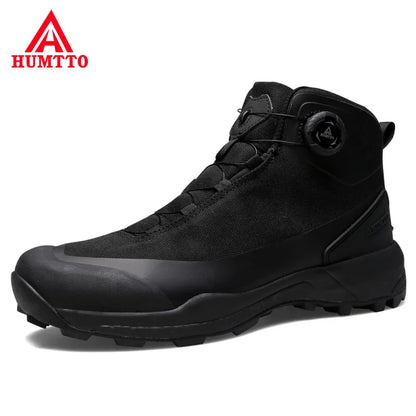 Chaussures de randonnée imperméables HUMTTO, bottes de trekking de montagne, baskets de camping noires pour hommes, chaussures de sécurité, d'escalade, de sport et tactiques pour hommes