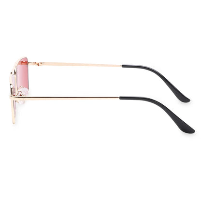 1PC Trendy Fashion Rimless Small Rectangle Sunglasses Women Men 2023 Shades Alloy Metal Glasses Traveling Style UV400 Eyewear