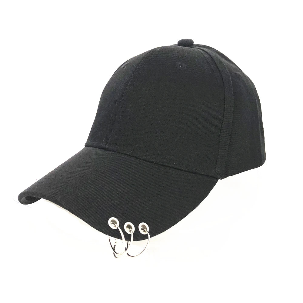 Adjustable Baseball Hat With Ring Outdoor Sports Sun For Women Men Fashion Snapback Cap