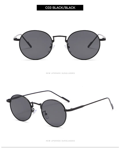 Módní kulaté vintage sluneční brýle pro ženy a muže, sluneční brýle s přechodem barev pro ženy, retro brýle ze slitiny, Gafas De Sol, sluneční brýle