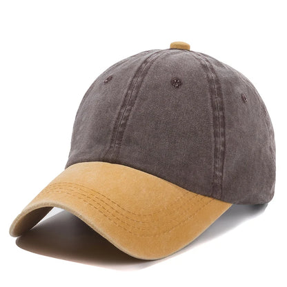 Hot Sale Unisex Cap Two-color Stitching Washed Cotton Baseball Cap Men & Women Casual Adjustable Outdoor Hats