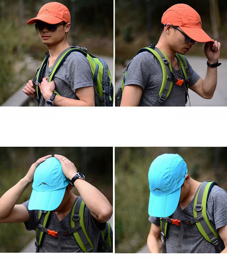 Wiosna-lato, sport na świeżym powietrzu, czapka baseballowa, czapka szybkoschnąca, czapka unisex, wodoodporna, oddychająca, składana czapka rowerowa, ochrona przed słońcem