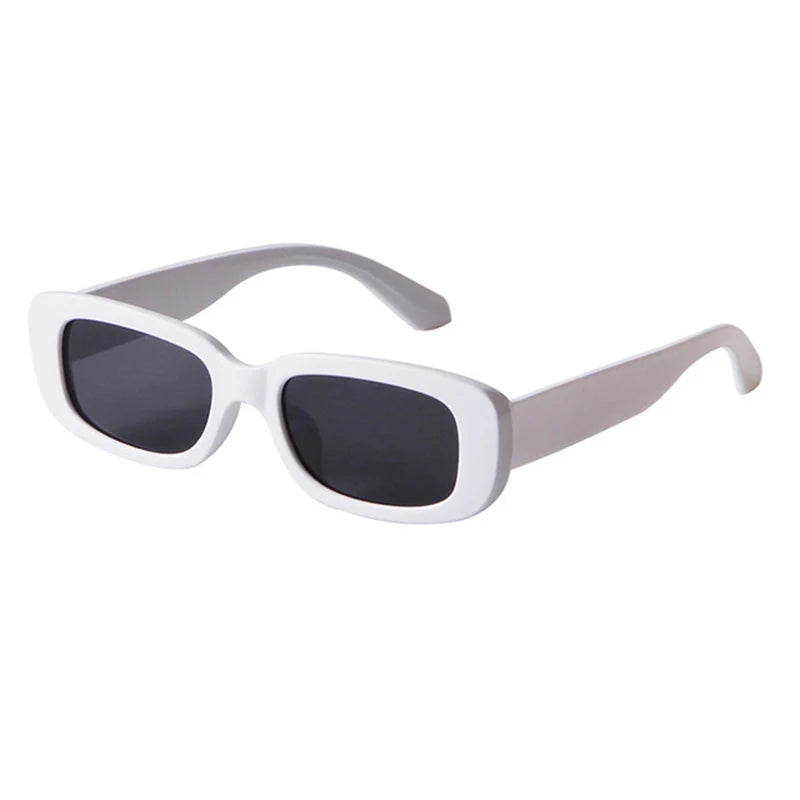 Lunettes de soleil rectangulaires blanches classiques pour femme, petites lunettes de soleil carrées rétro de marque, lunettes de soleil pour femme