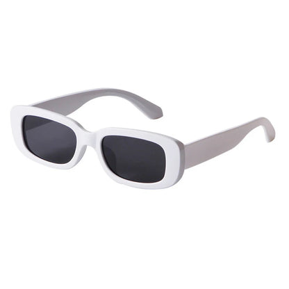Lunettes de soleil rectangulaires blanches classiques pour femme, petites lunettes de soleil carrées rétro de marque, lunettes de soleil pour femme