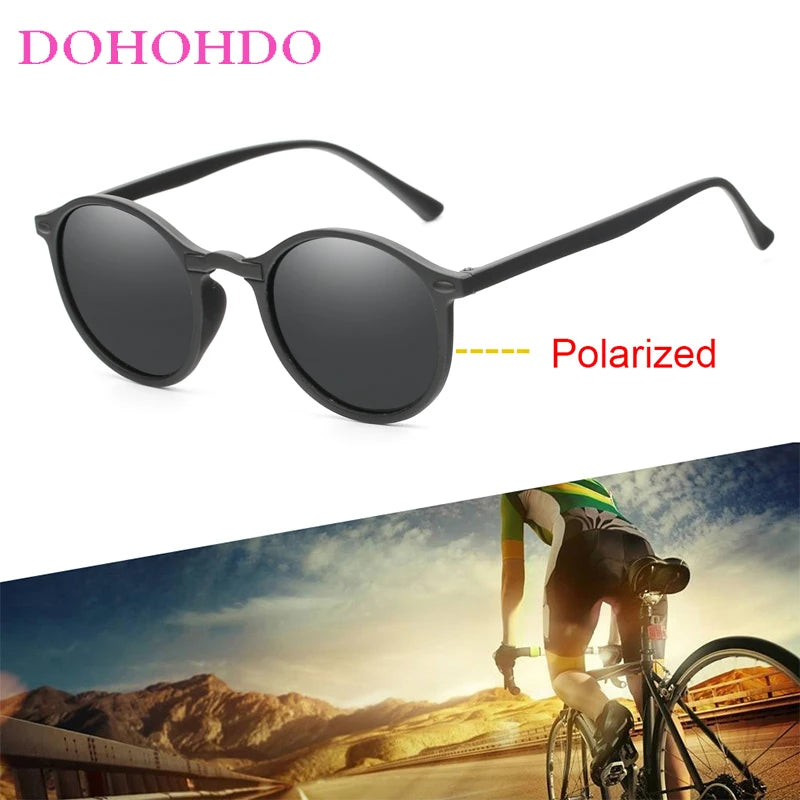 DOHOHDO Nové dámské polarizované kulaté sluneční brýle, retro vintage, UV400, řidičské, steampunkové, pánské, malé sluneční brýle, Gafas Ciclismo