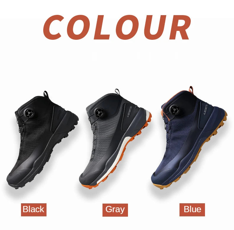 Chaussures de randonnée imperméables HUMTTO, bottes de trekking de montagne, baskets de camping noires pour hommes, chaussures de sécurité, d'escalade, de sport et tactiques pour hommes