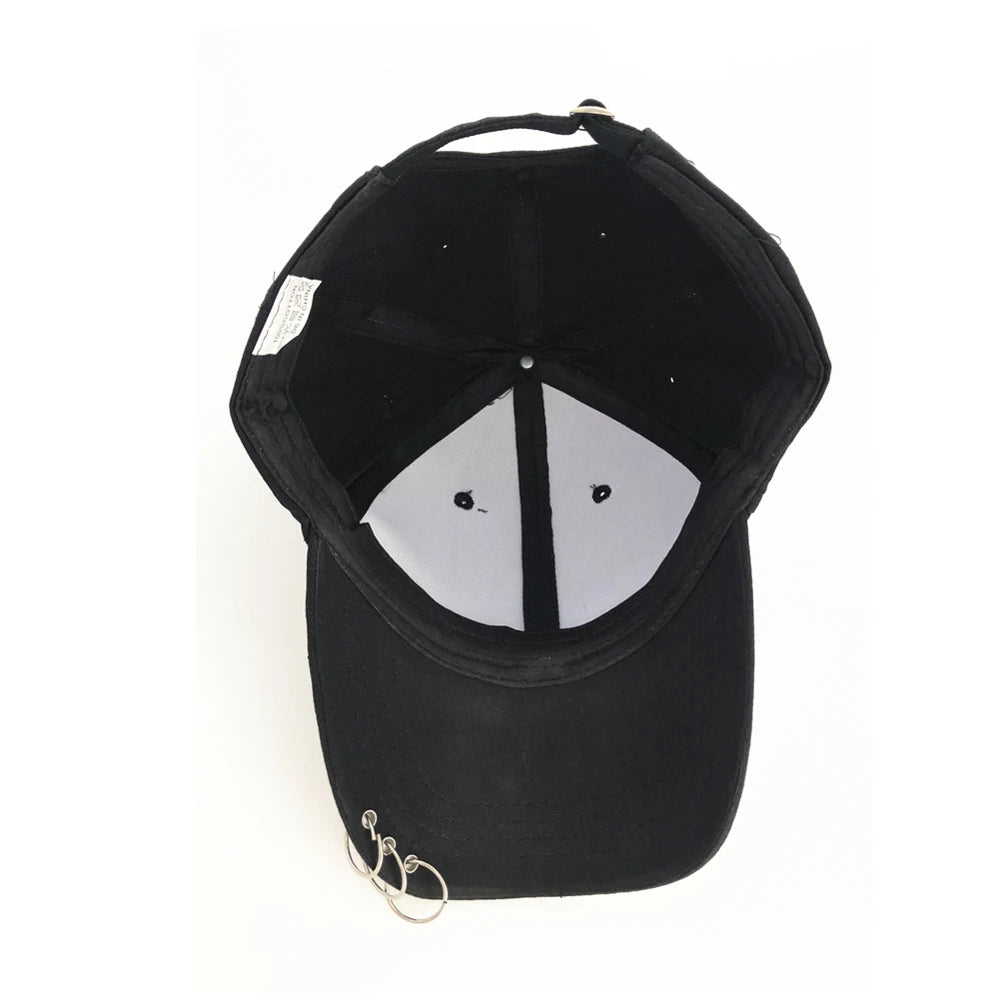 Adjustable Baseball Hat With Ring Outdoor Sports Sun For Women Men Fashion Snapback Cap