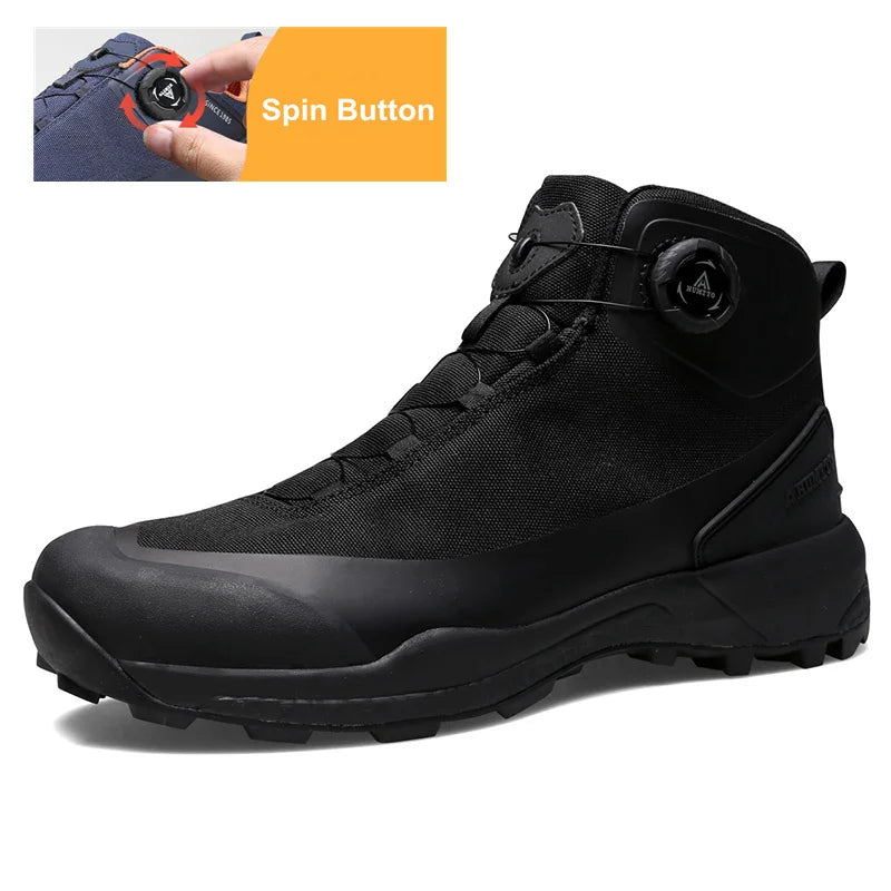 Chaussures de randonnée imperméables HUMTTO, bottes de trekking de montagne, baskets de camping noires pour hommes, chaussures de sécurité, d'escalade, de sport et tactiques pour hommes