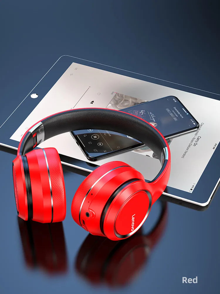 Lenovo HD200 Wireless Bluetooth Over-Ear Headphones – Noise Cancelling HiFi Stereo Gaming Headset with Microphone