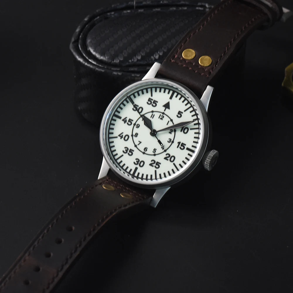 Hruodland 2025 New Pilot Men's Automatic Mechanical Watch Pt5000 Sapphire Luminous C3 Stainless Steel Waterproof 10Bar reloj hom